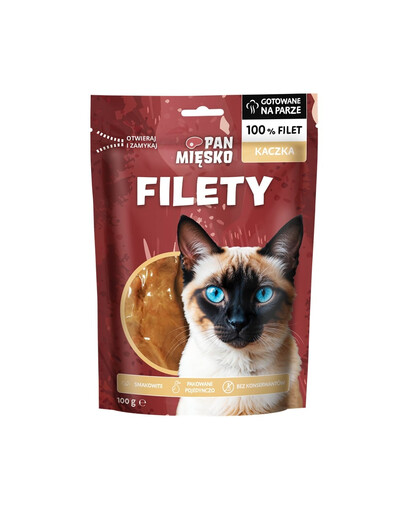 PAN MIĘSKO Snacks Entenfilets für Katzen 100 g