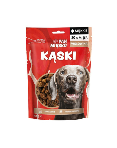 PAN MIĘSKO Snacks Häppchen Rindfleisch für Hunde 100 g