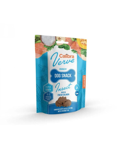 CALIBRA Dog Verve Crunchy Snack Insect&Fresh Salmon getreidefreie Snacks mit Insekten und frischem Lachs 150 g