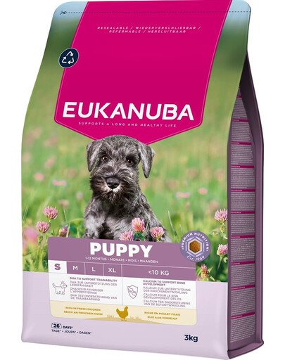 EUKANUBA Puppy Trockenfutter mit Huhn für Welpen kleiner Rassen 3 kg