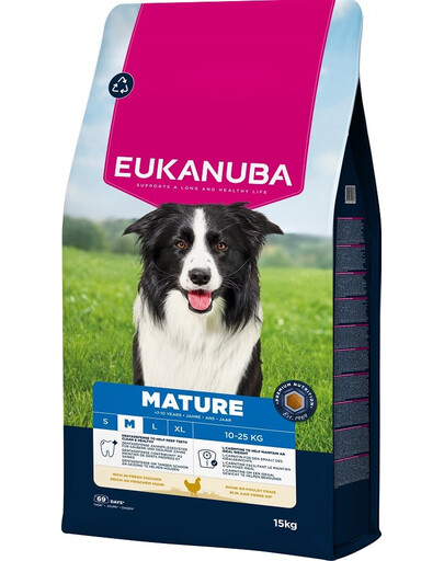 Mature Medium Breeds Chicken 15 kg sucha karma dla dojrzałych psów ras średnich bogata w świeżego kurczaka