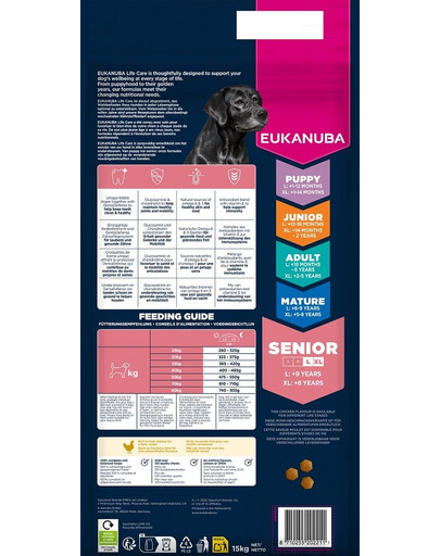 Senior Large Breeds Chicken 15 kg sucha karma dla starszych psów ras dużych bogata w świeżego kurczaka