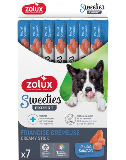 ZOLUX Sweeties Cremesnack mit Lachs und Huhn für Hunde 7x14g