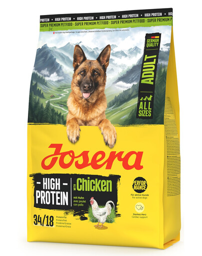JOSERA High Protein Adult Chicken hochenergetisches Futter für Sporthunde 3kg