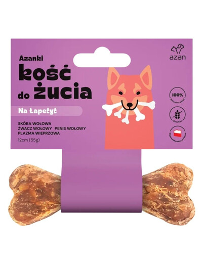 AZANKI Kauknochen mit Pansen und Rinderpenis für wählerische Esser adulte Hunde 12cm