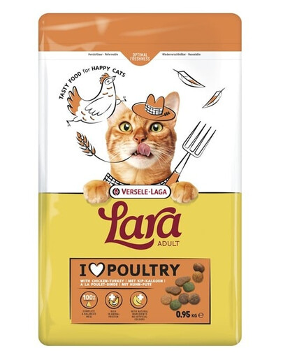VERSELE-LAGA Lara Adult Turkey and Chicken Trockenfutter mit Truthahn und Huhn für Katzen 950 g