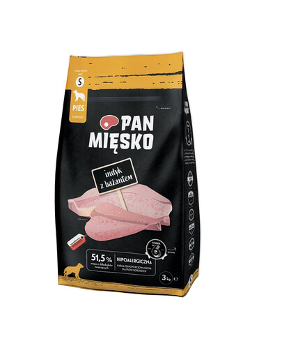 PAN MIĘSKO Trockenfutter Pute mit Fasan für adulte kleine Hunde hypoallergen 2x3 kg