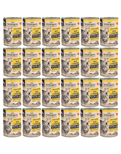 WIEJSKA ZAGRODA Nassfutter Pute mit Lamm für adulte Hunde getreidefrei 24x400 g