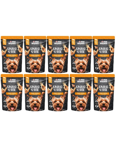 PAN MIĘSKO Nassfutter mit Truthahn und Ente in Soße für adulte Hunde getreudefrei 10x150 g