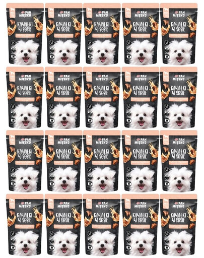 PAN MIĘSKO Nassfutter mit Kalbfleisch und Kaninchen in Soße für adulte Hunde getreidefrei 20x150 g