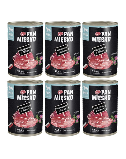 PAN MIĘSKO Nassfutter Wildschwein mit Schweinefleisch und Cistus für adulte Hunde 6x400 g