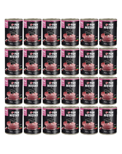 PAN MIĘSKO Nassfutter mit Schweinefleisch und Ente für Welpen hypoallergen 24x400 g