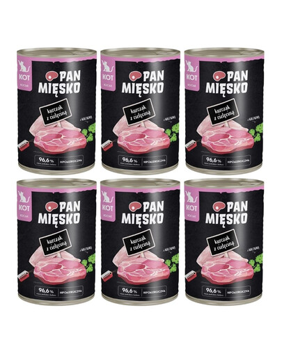 PAN MIĘSKO Nassfutter mit Huhn und Kalbfleisch für Kätzchen 6x400 g