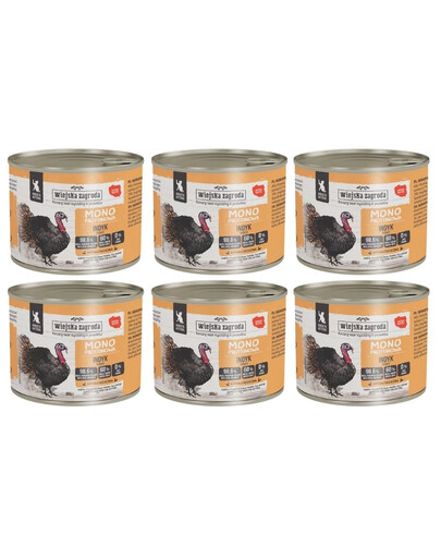 WIEJSKA ZAGRODA Nassfutter mit Truthahn Monoprotein für Kätzchen 6x200 g