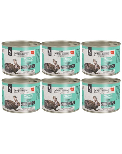 WIEJSKA ZAGRODA Nassfutter mit Kaninchen Monoprotein für Kätzchen 6x200 g