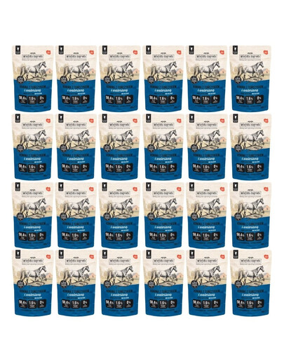 WIEJSKA ZAGRODA Superfoods Nassfutter Pferdefleisch mit Thunfisch und Baldrian für adulte Katzen getreidefrei 24x100 g