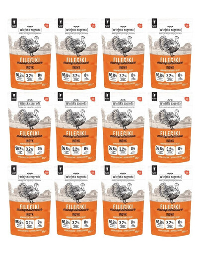 WIEJSKA ZAGRODA Filets Truthahn Monoprotein für adulte Katzen getreidefrei 12x85 g