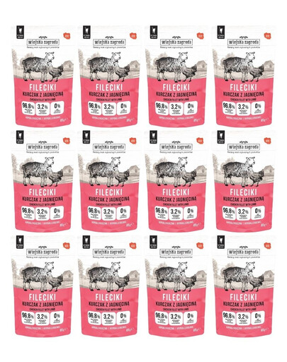 WIEJSKA ZAGRODA Filets Huhn mit Lamm für adulte Katzen getreidefrei 12x85 g