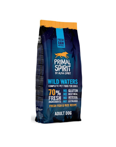 PRIMAL SPIRIT Wild Waters Trockenfutter mit Fisch halbweich für adulte Hunde 2x12kg