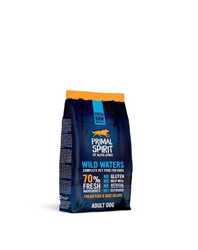 PRIMAL SPIRIT Wild Waters Trockenfutter mit Fisch halbweich für adulte Hunde 2x1 kg