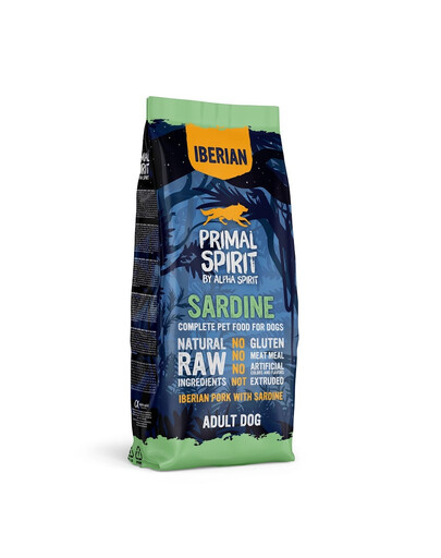 PRIMAL SPIRIT Iberian Adult Sardine Trockenfutter mit Sardine für adulte Hunde 2x12kg