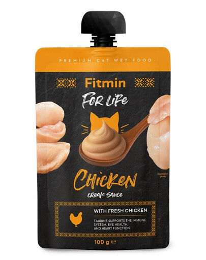 FITMIN For Life Cream Sauce Chicken Nassfutter mit Hähnchen in cremiger Soße für adulte Katzen 100g