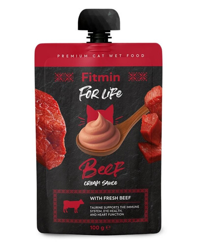 FITMIN For Life Cream Sauce Beef Nassfutter mit Rind cream Soße für Katzen 100g
