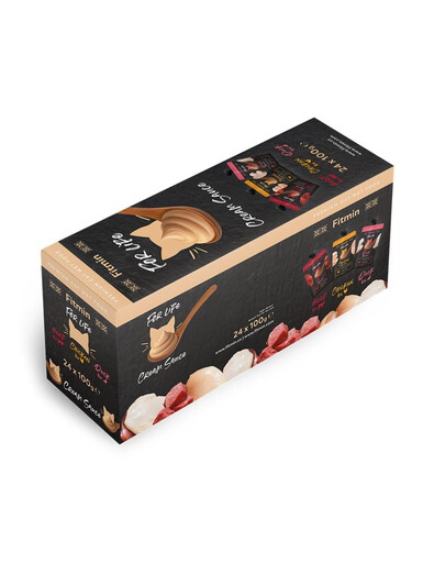 FITMIN For Life Cream Sauce Nassfutter mit Rind, Huhn, Ente in cremiger Soße für Katzen 24×100g