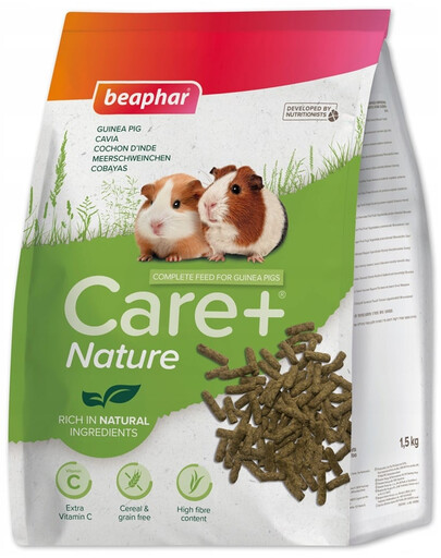 BEAPHAR Care+ Nature Guinea Pig getreidefreies Futter für Meerschweinchen 1,5 kg