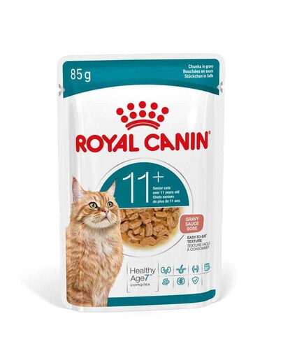 ROYAL CANIN Ageing 11+ Gravy Stücke in Soße für ältere Katzen ab 11 Jahren 12x85g