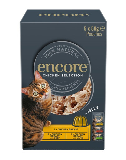ENCORE Cat Chicken Selection in Jelly Multipak mix Geschmäcker mit Huhn in Gelee 5x50g