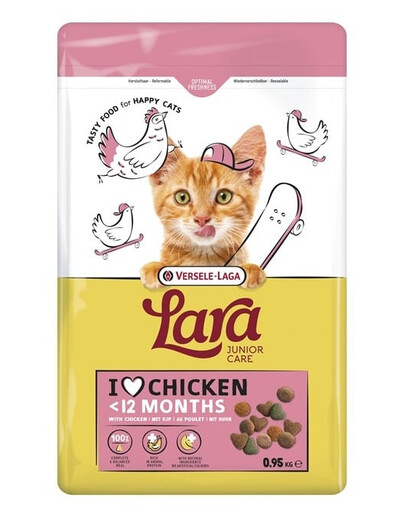 VERSELE-LAGA Lara Junior Chicken Futter mit Huhn für Kätzchen und junge Katzen 950g