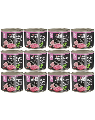 PAN MIĘSKO Nassfutter mit Huhn und Kalbfleisch für Kätzchen 12x200 g