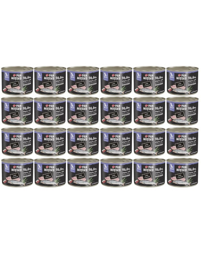 PAN MIĘSKO Nassfutter mit Pute, Lachs und Rosmarin für Kätzchen hypoallergen 24x200 g