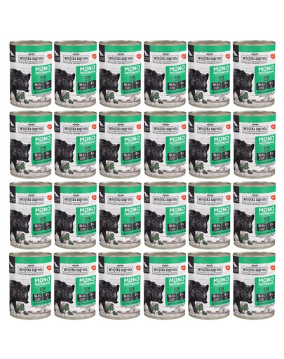 WIEJSKA ZAGRODA Nassfutter Wildschwein Monoprotein für adulte Hunde getreidefrei 24x400 g