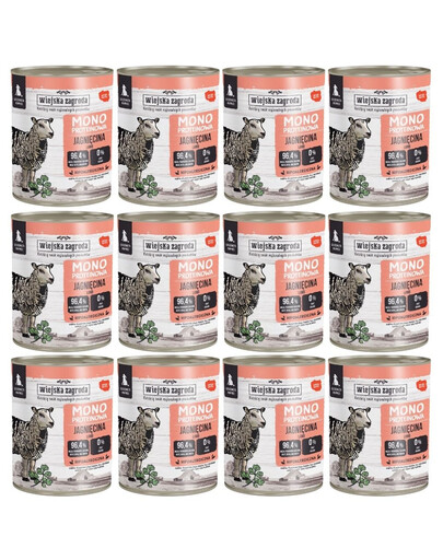 WIEJSKA ZAGRODA Nassfutter mit Lamm Monoprotein für Welpen 12x800 g