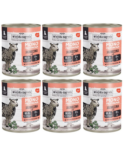 WIEJSKA ZAGRODA Nassfutter mit Lamm Monoprotein für Welpen 6x800 g