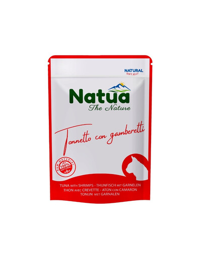 NATUA Nassfutter mit Thunfisch und Garnelen in Gelee für Katzen 70 g