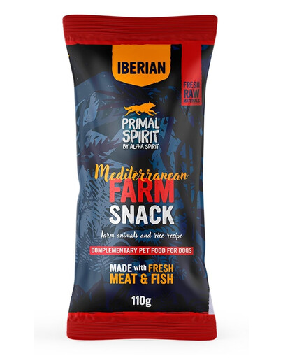 PRIMAL SPIRIT Iberian Mediterranean Farm Hundesnack mit Huhn und Schweinefleisch 110 g