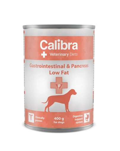 CALIBRA Veterinary Diet Gastrointestinal Low Fat diätetisches Nassfutter für Hunde mit Verdauungsproblemen 400 g