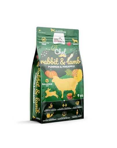 SYTA MICHA Chef Trockenfutter Kaninchen, Lamm, Kürbis und Ananas für adulte Hunde getreidefrei 9 kg