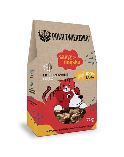 PAKA ZWIERZAKA gefriergetrocknetes Fleisch Lama Snacks für Hunde und Katzen 70 g