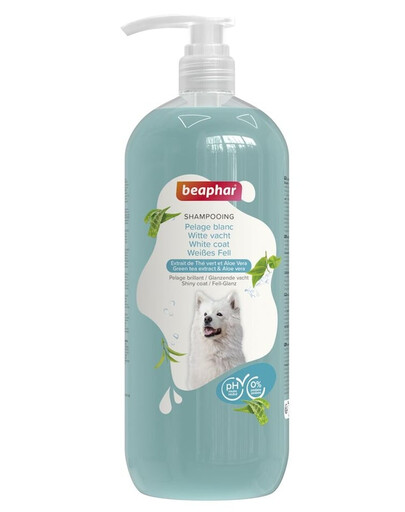 BEAPHAR Shampoo White Coat Shampoo für weißes und helles Fell bei Hunden 1L
