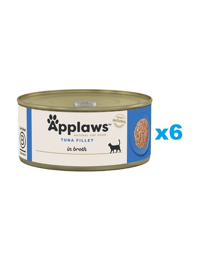 APPLAWS Cat Adult Tuna Fillet in Broth Thunfischfilet in Brühe 6x70 g