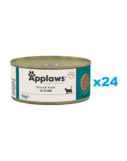 APPLAWS Cat Adult Ocean Fish in Broth ryba oceaniczna w bulionie 24x156 g
