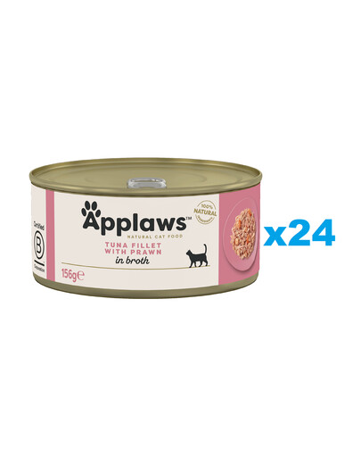 APPLAWS Cat Adult Tuna with Prawn in Broth tuńczyk i krewetki w bulionie 24x156 g