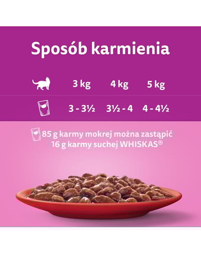 Klasyczne Posiłki mokra karma pełnoporcjowa dla dorosłych kotów w sosie 40x85 g