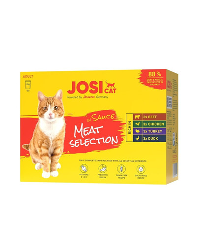 JOSERA JosiCat Multipack Nassfutter MIX Geschmacks in Soße 12x85 g