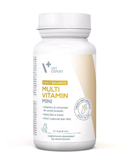 VET EXPERT Daily Balance Multivitamin Mini Vitamine und Mineralien für kleine Hunde und Katzen 30 Kapseln