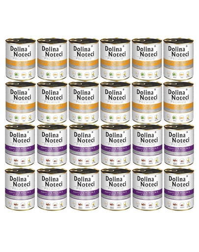 DOLINA NOTECI Mix smaków Premium Bogata w kaczkę z dynią i królika z żurawiną 24x800g